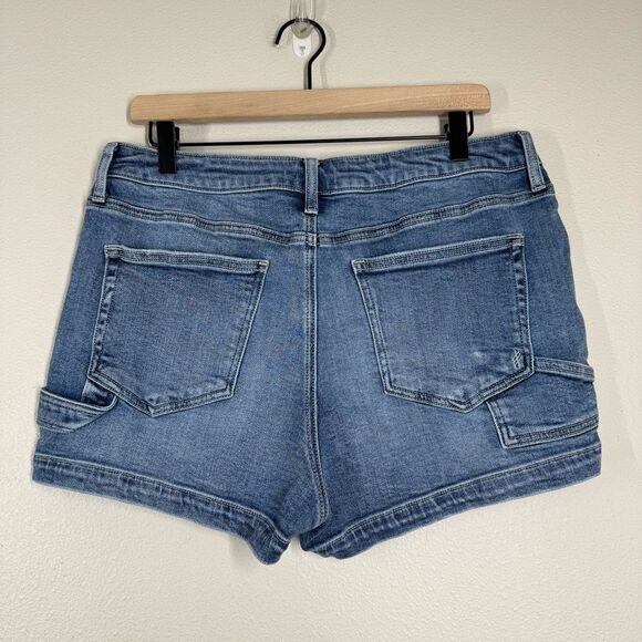 Silver Jeans Sure Thing Carpenter Shorts Medium Wash Denim Women’s Size 32 - Picture 4 of 7